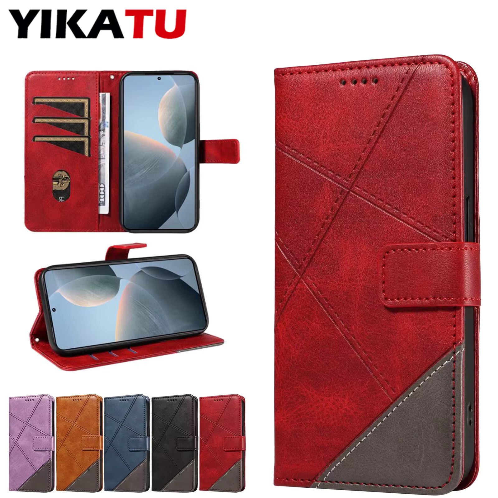 Capas magnéticas de couro com carteira compatíveis com celulares POCO (X7, X6, X5 Pro 5G, X4 GT, X3 NFC, M7, M6, M5S, M4 4G e M3).