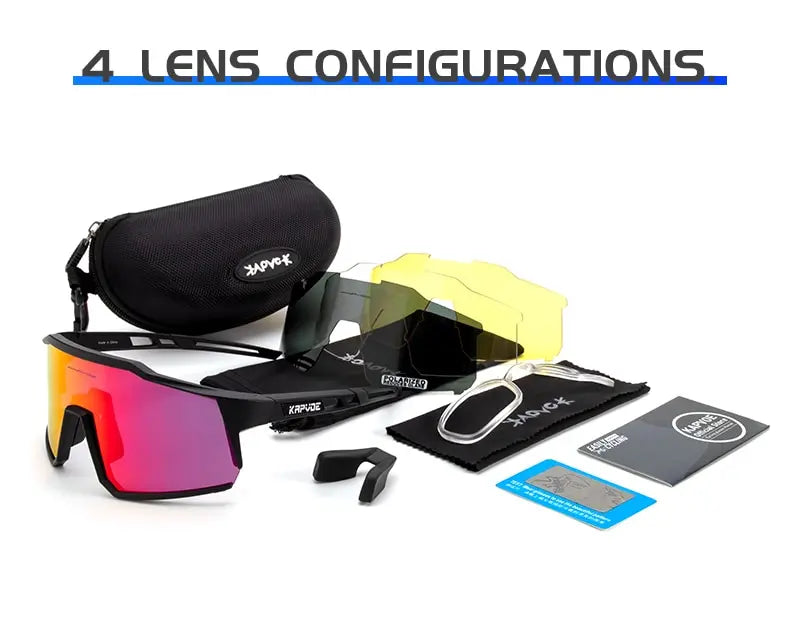 Óculos de Ciclismo Kapvoe Polarizados MTB Estrada – Óculos com Proteção UV400, Super Leves, Esportivos e para Equipamentos de Ciclismo
