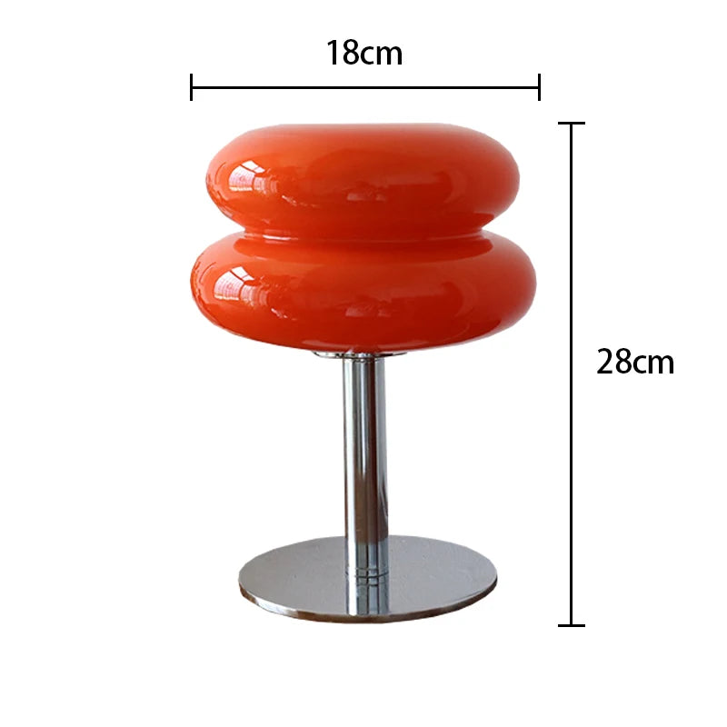 Abajur de Vidro Macaron com Três Níveis de Iluminação Luminária de atmosfera para sala de estar — luz noturna com proteção para os olhos, ideal para decoração de quarto feminino e mesa de cabeceira