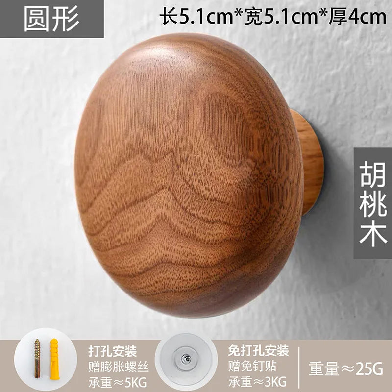 Gancho de Parede Minimalista em Madeira Natural – Suporte Decorativo para Casacos, Chapéus, Chaves, Toalhas e Bolsas | Decoração Moderna 2025