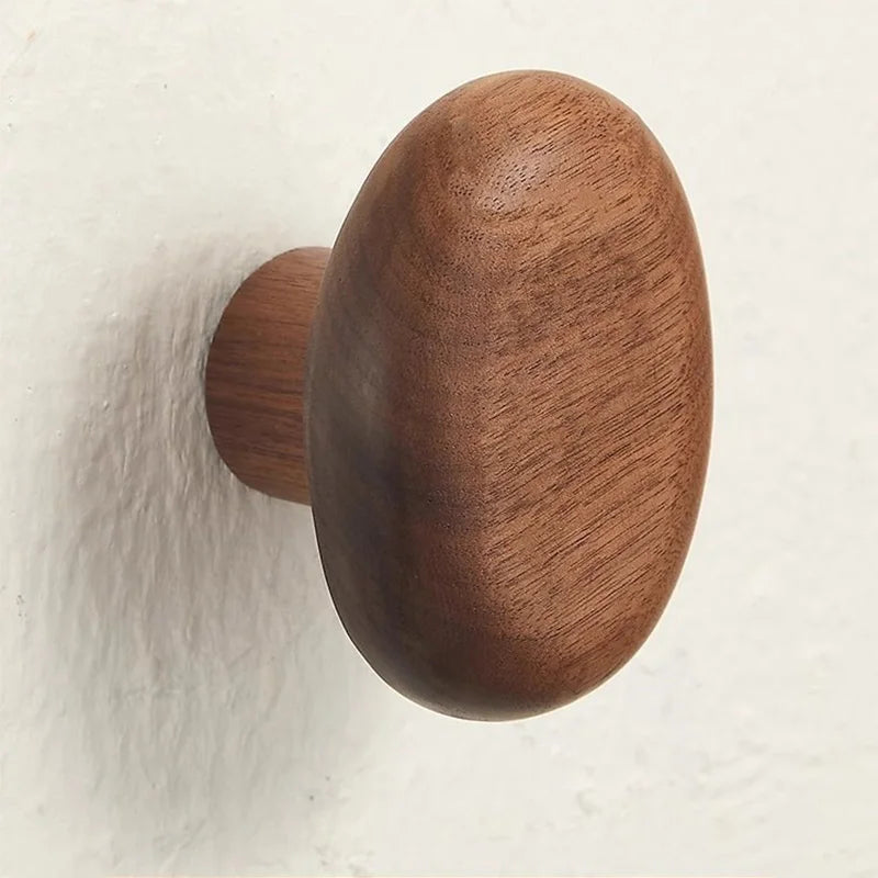 Gancho de Parede Minimalista em Madeira Natural – Suporte Decorativo para Casacos, Chapéus, Chaves, Toalhas e Bolsas | Decoração Moderna 2025