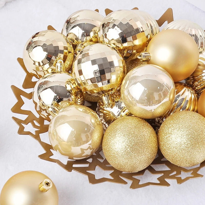 44 peças – Bolas de Natal 3/6 cm – Decoração para Árvore de Natal, enfeites para decoração da casa, Halloween, Ano Novo, Navidad – Pingentes e acessórios de bolas decorativas