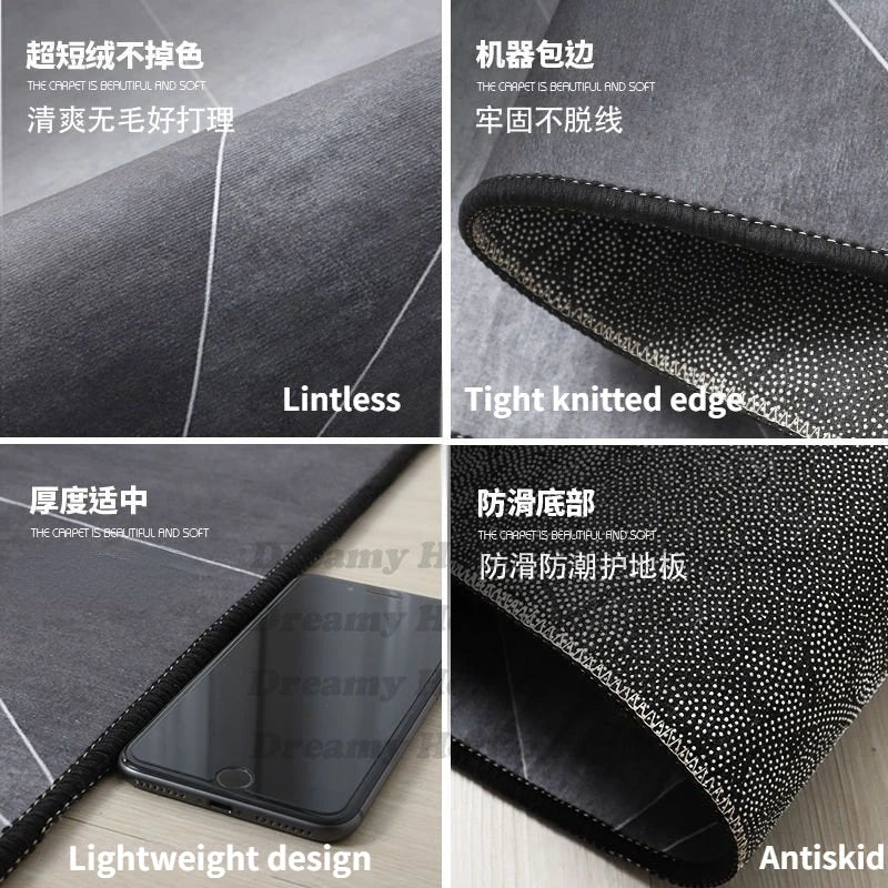 Tapete retangular moderno para quarto ou escritório, com estampa geométrica. Decoração para dormitório, antiderrapante, ideal para sala de estar. Carpete impresso de luxo para áreas internas