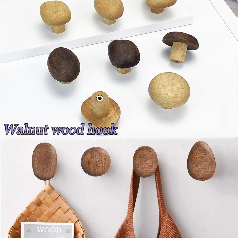 Gancho de Parede Minimalista em Madeira Natural – Suporte Decorativo para Casacos, Chapéus, Chaves, Toalhas e Bolsas | Decoração Moderna 2025