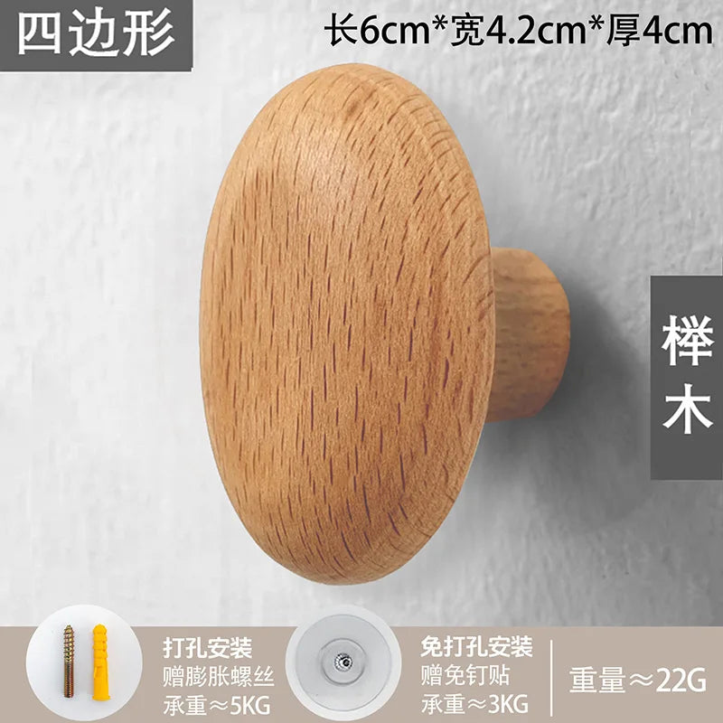 Gancho de Parede Minimalista em Madeira Natural – Suporte Decorativo para Casacos, Chapéus, Chaves, Toalhas e Bolsas | Decoração Moderna 2025