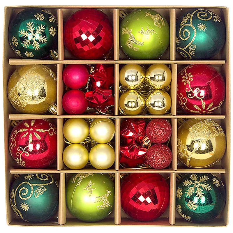 44 peças – Bolas de Natal 3/6 cm – Decoração para Árvore de Natal, enfeites para decoração da casa, Halloween, Ano Novo, Navidad – Pingentes e acessórios de bolas decorativas