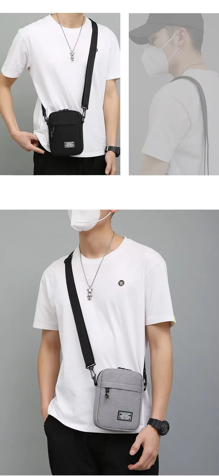 Bolsa feminina pequena, bolsa quadrada, tiracolo diagonal em tecido Oxford, bolsa masculina tipo satchel, bolsa de moda, bolsa de mão casual, bolsas e bagagens.