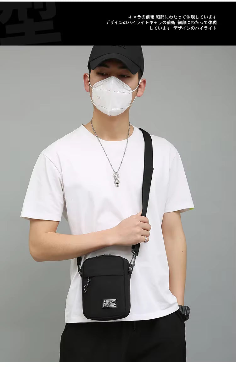 Bolsa feminina pequena, bolsa quadrada, tiracolo diagonal em tecido Oxford, bolsa masculina tipo satchel, bolsa de moda, bolsa de mão casual, bolsas e bagagens.