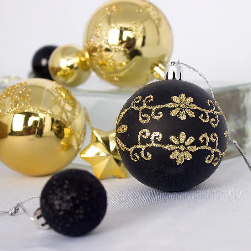 44 peças – Bolas de Natal 3/6 cm – Decoração para Árvore de Natal, enfeites para decoração da casa, Halloween, Ano Novo, Navidad – Pingentes e acessórios de bolas decorativas