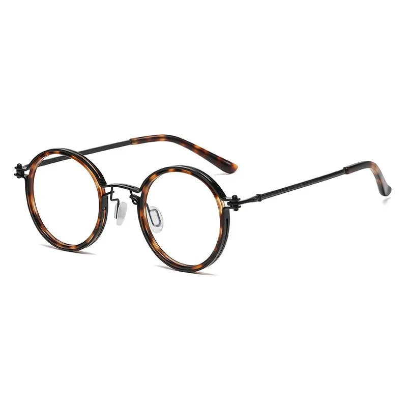 Óculos de Leitura Masculinos Luxuosos – Armação Redonda, Lentes Transparentes, Antiluz Azul, Óculos de Leitura Masculinos e Femininos, Armação de Metal – Novidade