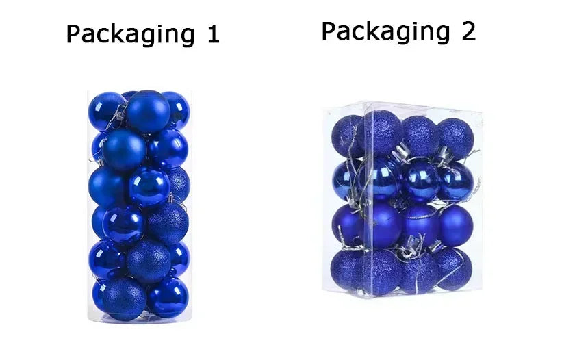 24 peças Bolas de Natal 3/4/6CM Bola Grande Enfeite para Árvore de Natal Pendentes para Decoração de Festa Acessório de Presentes de Natal Ano Novo 2025