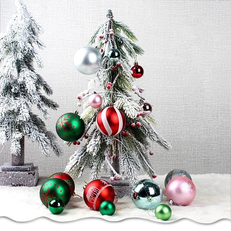 44 peças – Bolas de Natal 3/6 cm – Decoração para Árvore de Natal, enfeites para decoração da casa, Halloween, Ano Novo, Navidad – Pingentes e acessórios de bolas decorativas
