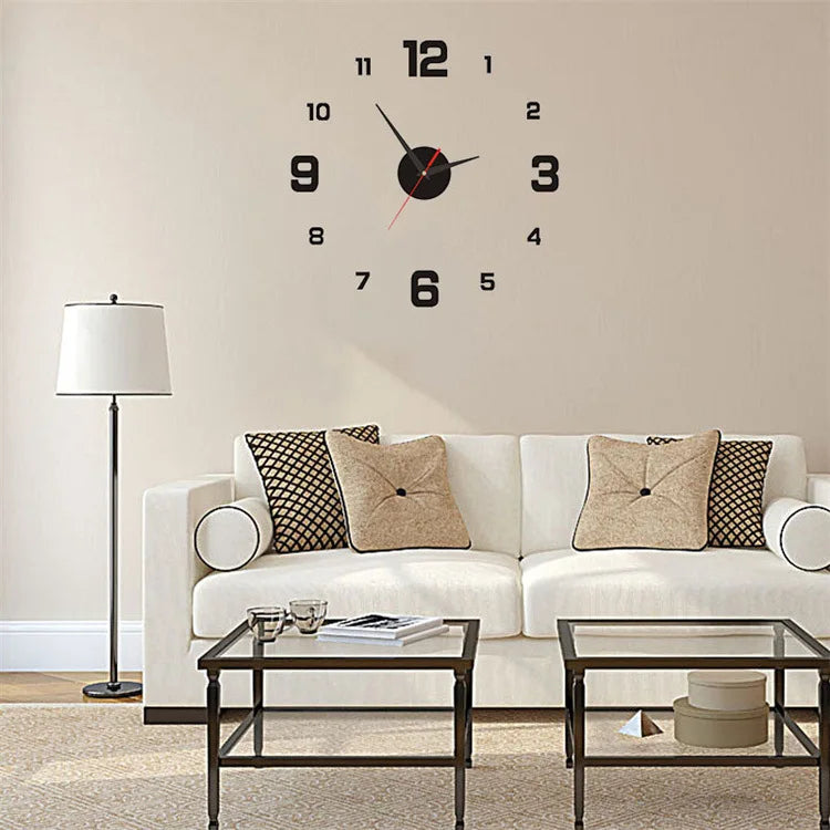 Relógio criativo minimalista luminoso sem moldura, silencioso, de parede, sem furo, para sala de estar e quarto
