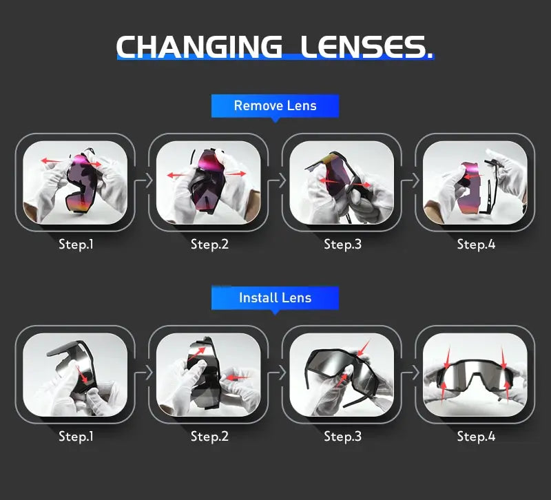 Óculos de Ciclismo Kapvoe Polarizados MTB Estrada – Óculos com Proteção UV400, Super Leves, Esportivos e para Equipamentos de Ciclismo