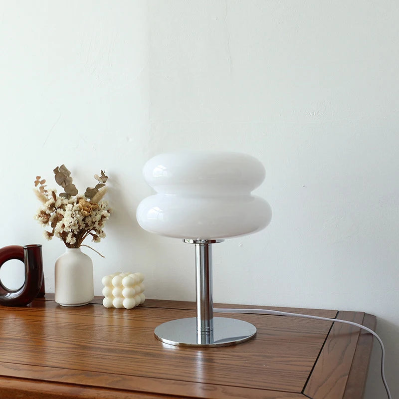 Abajur de Vidro Macaron com Três Níveis de Iluminação Luminária de atmosfera para sala de estar — luz noturna com proteção para os olhos, ideal para decoração de quarto feminino e mesa de cabeceira