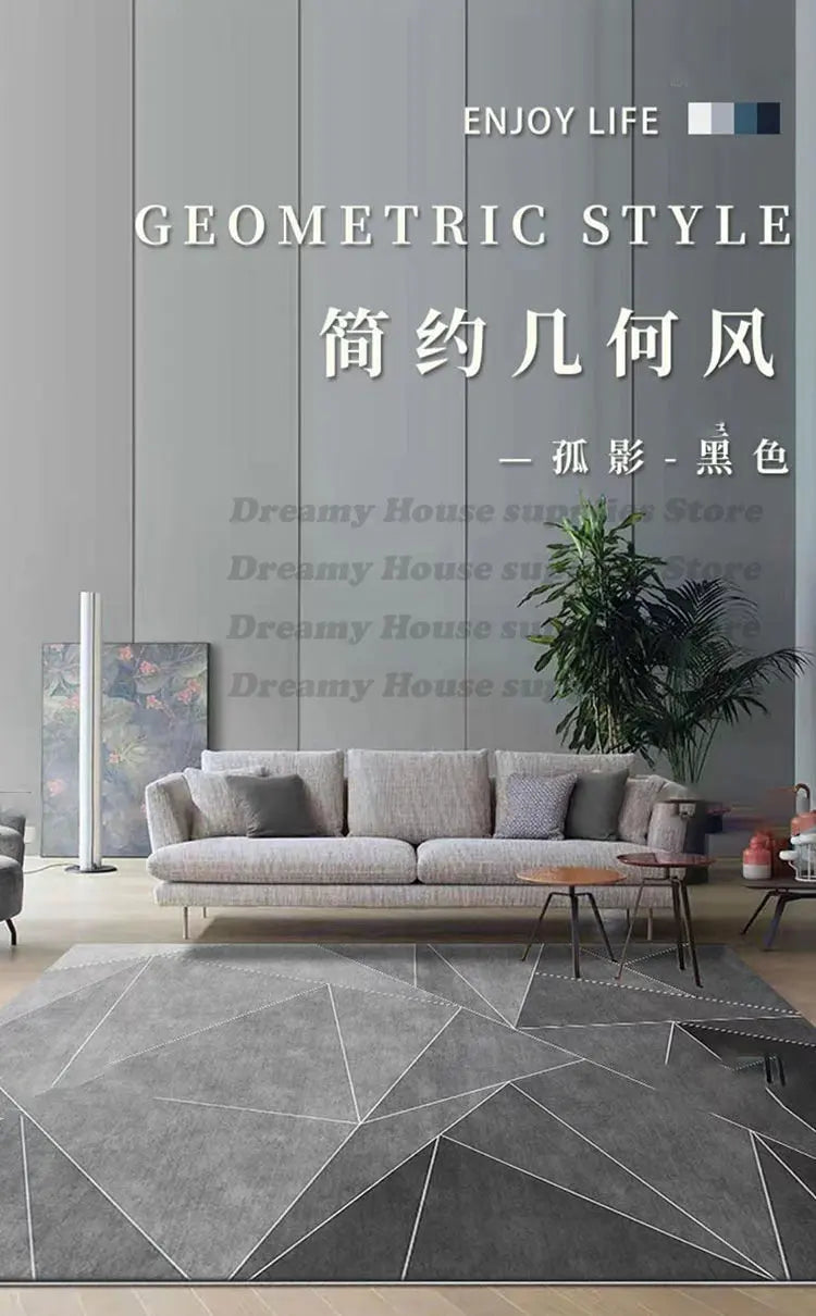 Tapete retangular moderno para quarto ou escritório, com estampa geométrica. Decoração para dormitório, antiderrapante, ideal para sala de estar. Carpete impresso de luxo para áreas internas