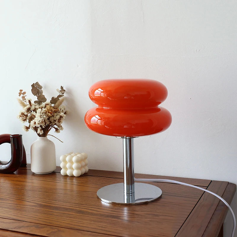 Abajur de Vidro Macaron com Três Níveis de Iluminação Luminária de atmosfera para sala de estar — luz noturna com proteção para os olhos, ideal para decoração de quarto feminino e mesa de cabeceira