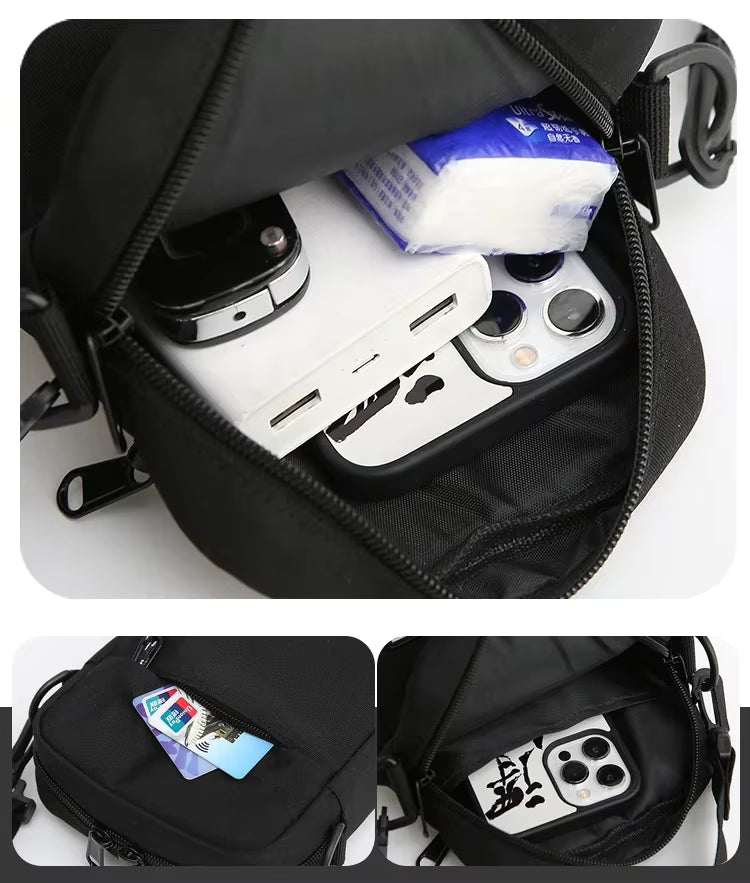 Bolsa feminina pequena, bolsa quadrada, tiracolo diagonal em tecido Oxford, bolsa masculina tipo satchel, bolsa de moda, bolsa de mão casual, bolsas e bagagens.