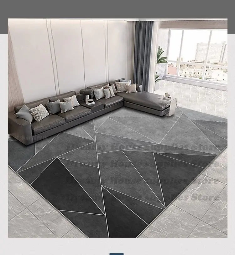 Tapete retangular moderno para quarto ou escritório, com estampa geométrica. Decoração para dormitório, antiderrapante, ideal para sala de estar. Carpete impresso de luxo para áreas internas