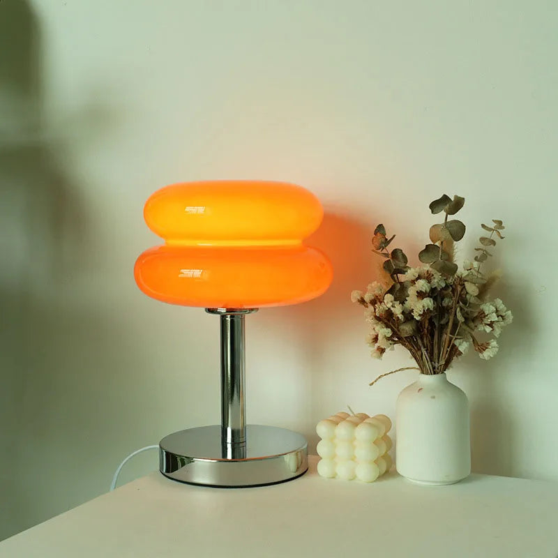 Abajur de Vidro Macaron com Três Níveis de Iluminação Luminária de atmosfera para sala de estar — luz noturna com proteção para os olhos, ideal para decoração de quarto feminino e mesa de cabeceira