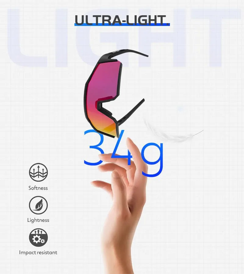 Óculos de Ciclismo Kapvoe Polarizados MTB Estrada – Óculos com Proteção UV400, Super Leves, Esportivos e para Equipamentos de Ciclismo