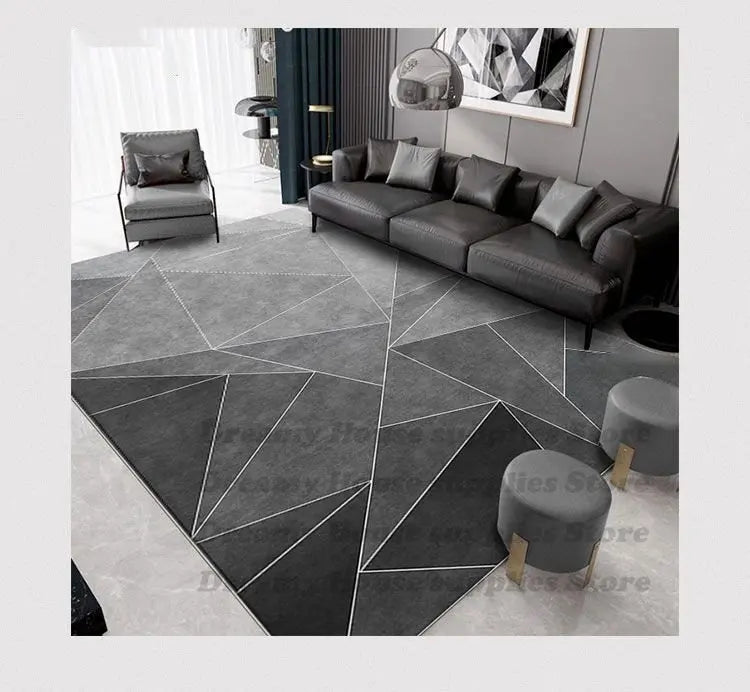 Tapete retangular moderno para quarto ou escritório, com estampa geométrica. Decoração para dormitório, antiderrapante, ideal para sala de estar. Carpete impresso de luxo para áreas internas